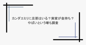 カンダエミリに旦那はいる?実家が金持ち?やばいという噂も調査